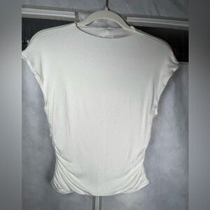 NWT Blu Pepper Mock Neck Ruched Sided Top Color Ivory Size Large